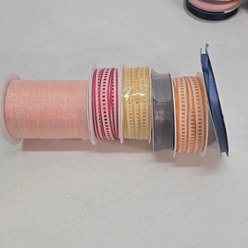 Lot of Ribbon Rolls Spools Great for‎ DIY Large Hair Bows Cheer Dance Crafts